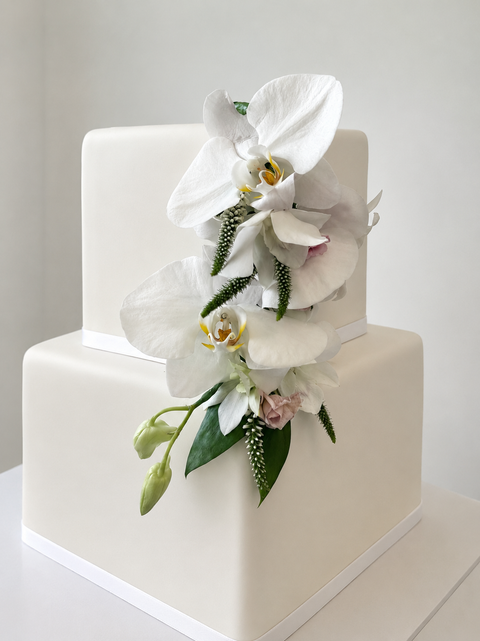 Cake flowers featuring orcids