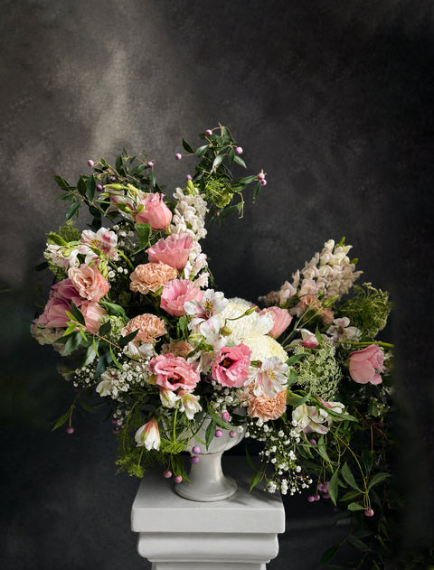 Luxurious Pink and Peach Garden Arrangement