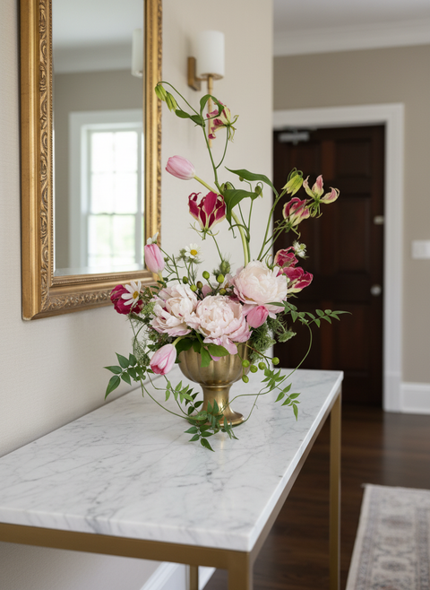 Luxury pink peony/peony rose floral arrangement